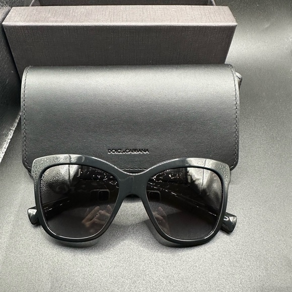 Dolce & Gabbana Black Sunglasses with Intricate Side Detail